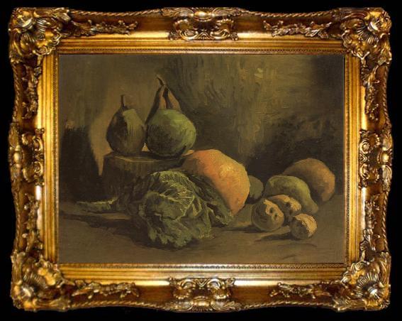 framed  Vincent Van Gogh Still life with Vegetables and Fruit (nn04), ta009-2